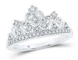 1/5 Carat (ctw) Diamond Tiara Ring in 10K White Gold